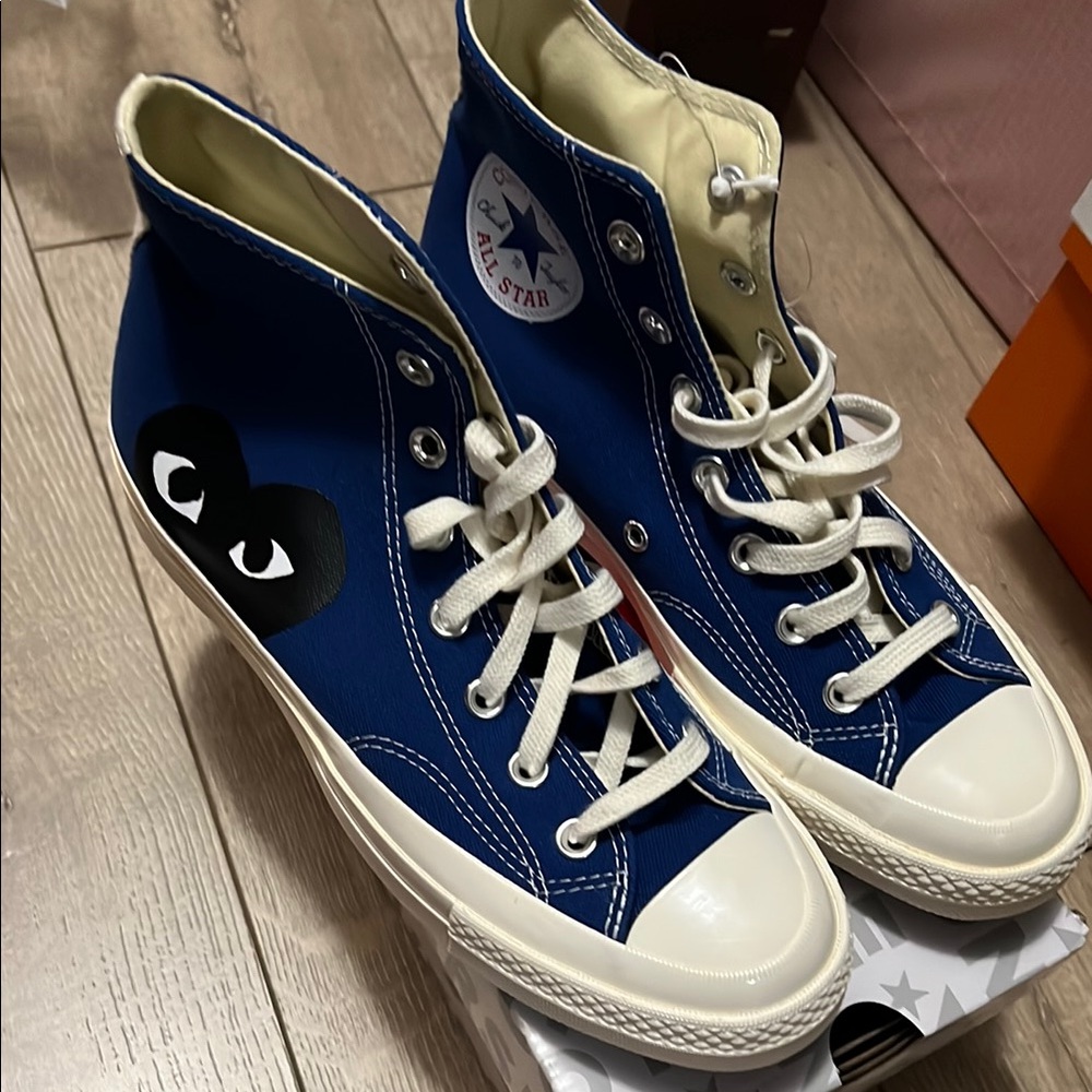 Converse Blue High-Tops with White Accents